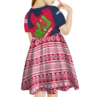 Liberia Lone Stars Rise Football Kid Short Sleeve Dress with Map Graphic and National Flag Design