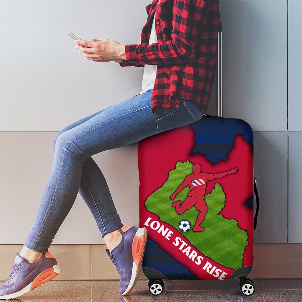 Liberia Lone Stars Rise Football Luggage Cover with Map Graphic and National Flag Design