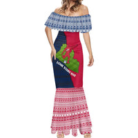 Liberia Lone Stars Rise Football Mermaid Dress with Map Graphic and National Flag Design