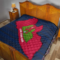 Liberia Lone Stars Rise Football Quilt with Map Graphic and National Flag Design