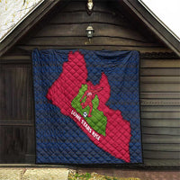 Liberia Lone Stars Rise Football Quilt with Map Graphic and National Flag Design