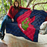 Liberia Lone Stars Rise Football Quilt with Map Graphic and National Flag Design