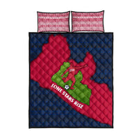 Liberia Lone Stars Rise Football Quilt Bed Set with Map Graphic and National Flag Design