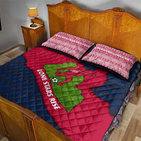 Liberia Lone Stars Rise Football Quilt Bed Set with Map Graphic and National Flag Design
