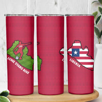 Liberia Lone Stars Rise Football Skinny Tumbler with Map Graphic and National Flag Design
