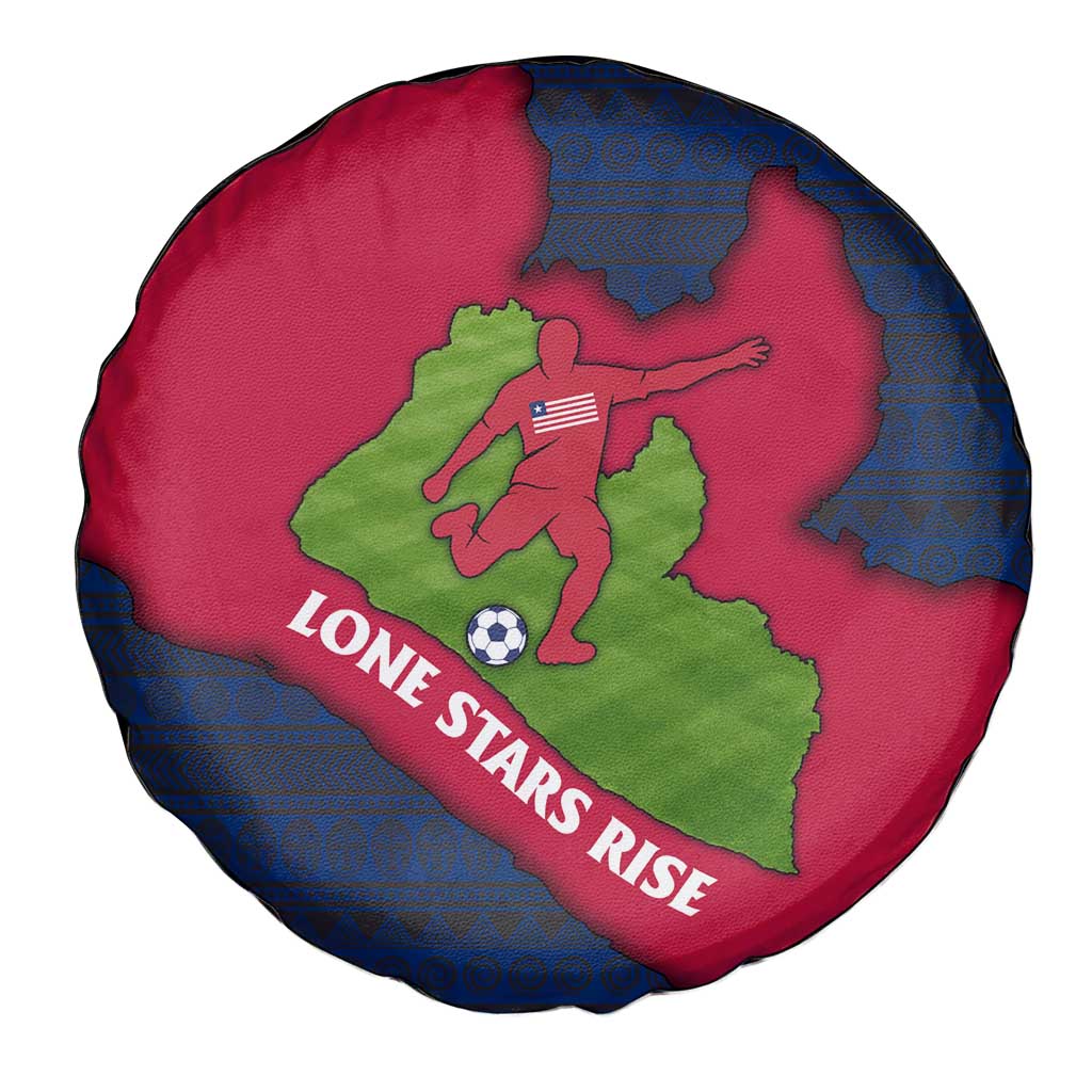 Liberia Lone Stars Rise Football Spare Tire Cover with Map Graphic and National Flag Design