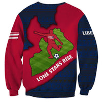 Liberia Lone Stars Rise Football Sweatshirt with Map Graphic and National Flag Design