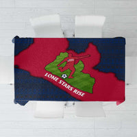 Liberia Lone Stars Rise Football Tablecloth with Map Graphic and National Flag Design