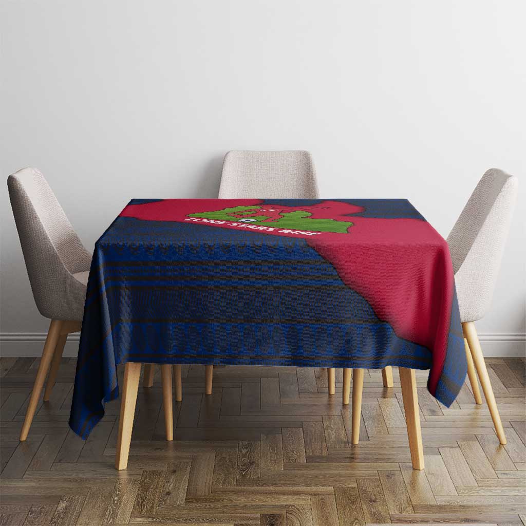 Liberia Lone Stars Rise Football Tablecloth with Map Graphic and National Flag Design