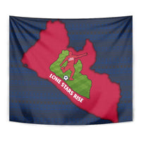 Liberia Lone Stars Rise Football Tapestry with Map Graphic and National Flag Design