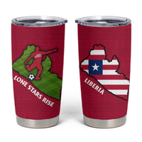 Liberia Lone Stars Rise Football Tumbler Cup with Map Graphic and National Flag Design