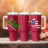 Liberia Lone Stars Rise Football Tumbler With Handle with Map Graphic and National Flag Design