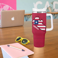 Liberia Lone Stars Rise Football Tumbler With Handle with Map Graphic and National Flag Design