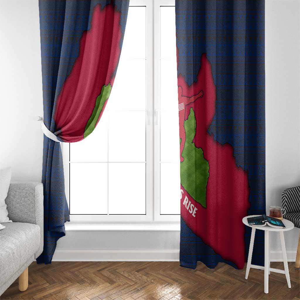 Liberia Lone Stars Rise Football Window Curtain with Map Graphic and National Flag Design