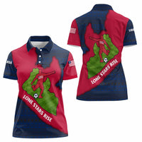 Liberia Lone Stars Rise Football Women Polo Shirt with Map Graphic and National Flag Design