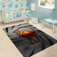 Bahrain Desert Camel Area Rug with Sunset Glow and Starry Sky