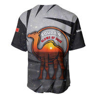 Bahrain Desert Camel Baseball Jersey with Sunset Glow and Starry Sky