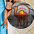 Bahrain Desert Camel Beach Blanket with Sunset Glow and Starry Sky