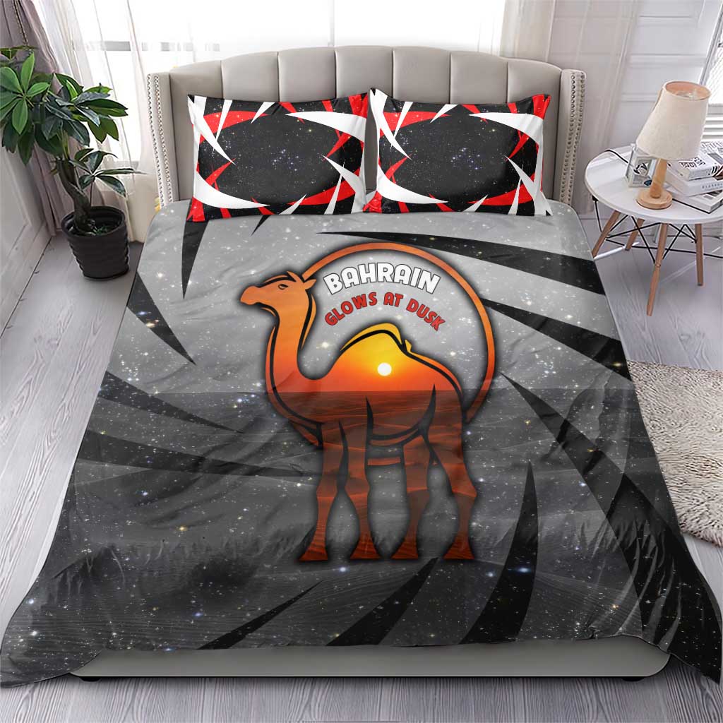 Bahrain Desert Camel Bedding Set with Sunset Glow and Starry Sky
