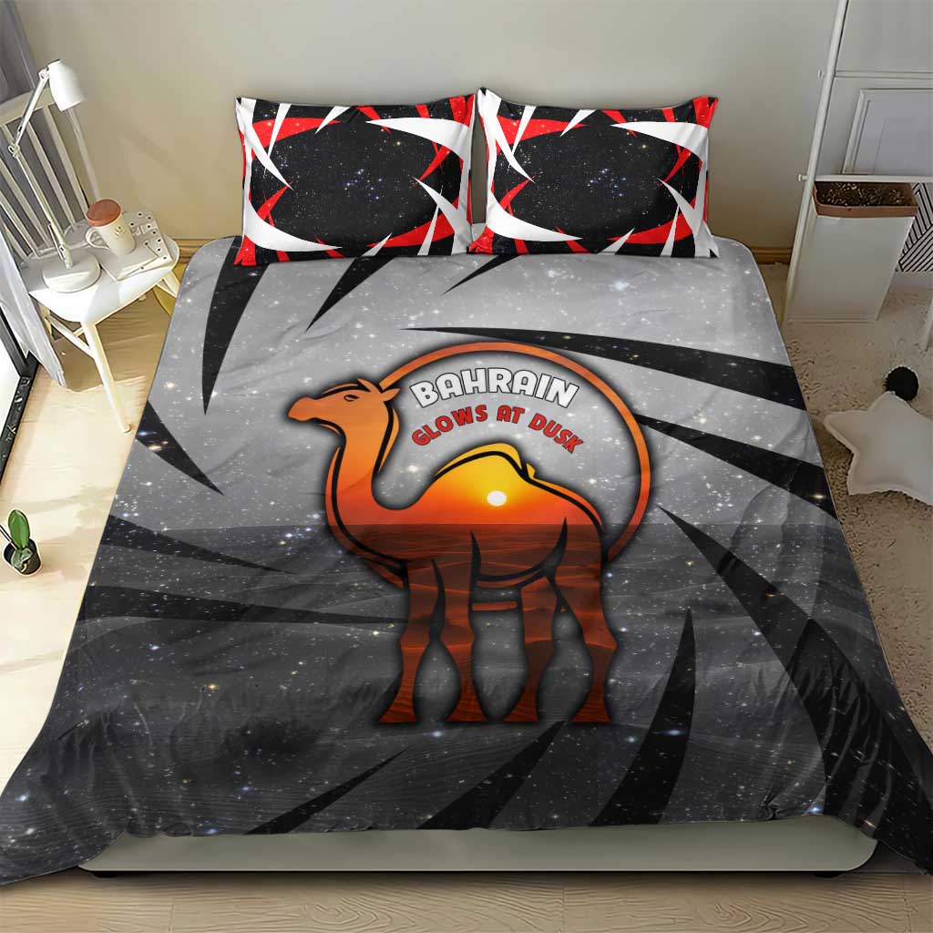 Bahrain Desert Camel Bedding Set with Sunset Glow and Starry Sky