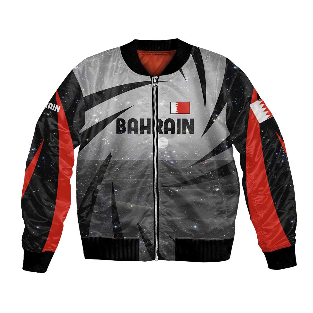 Bahrain Desert Camel Bomber Jacket with Sunset Glow and Starry Sky