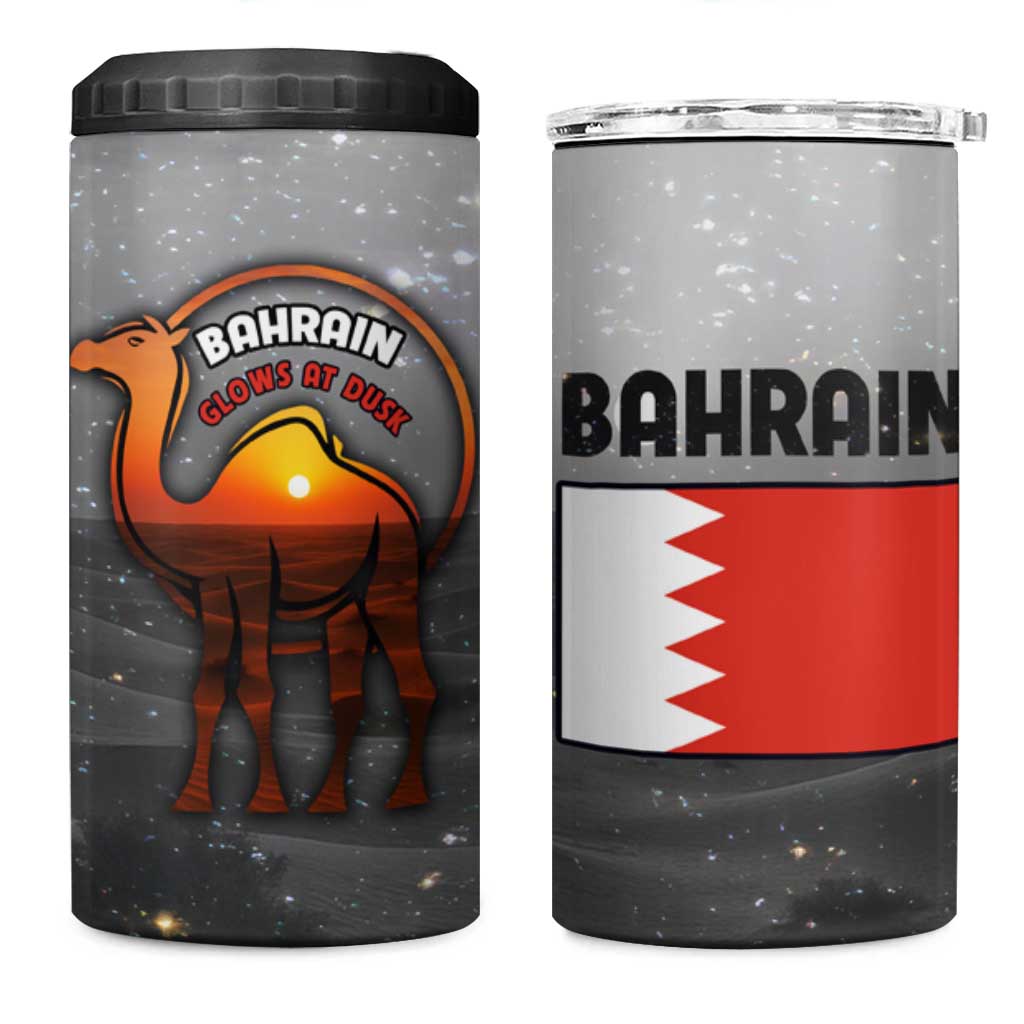 Bahrain Desert Camel 4 in 1 Can Cooler Tumbler with Sunset Glow and Starry Sky
