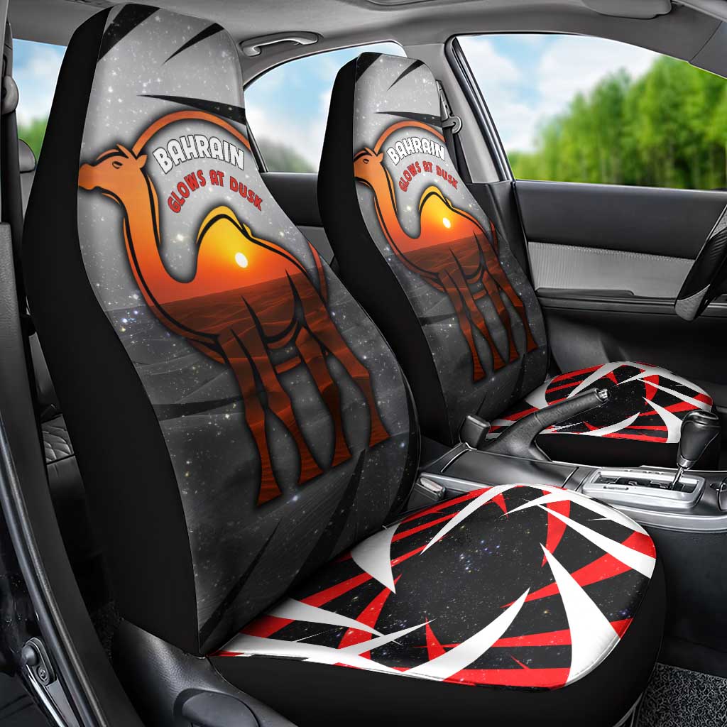 Bahrain Desert Camel Car Seat Cover with Sunset Glow and Starry Sky