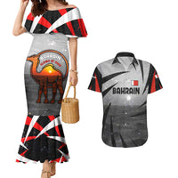 Bahrain Desert Camel Couples Matching Mermaid Dress and Hawaiian Shirt with Sunset Glow and Starry Sky