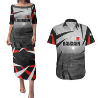 Bahrain Desert Camel Couples Matching Puletasi and Hawaiian Shirt with Sunset Glow and Starry Sky