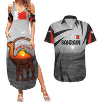 Bahrain Desert Camel Couples Matching Summer Maxi Dress and Hawaiian Shirt with Sunset Glow and Starry Sky