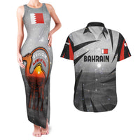 Bahrain Desert Camel Couples Matching Tank Maxi Dress and Hawaiian Shirt with Sunset Glow and Starry Sky