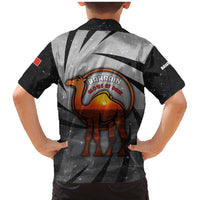 Bahrain Desert Camel Family Matching Mermaid Dress and Hawaiian Shirt with Sunset Glow and Starry Sky