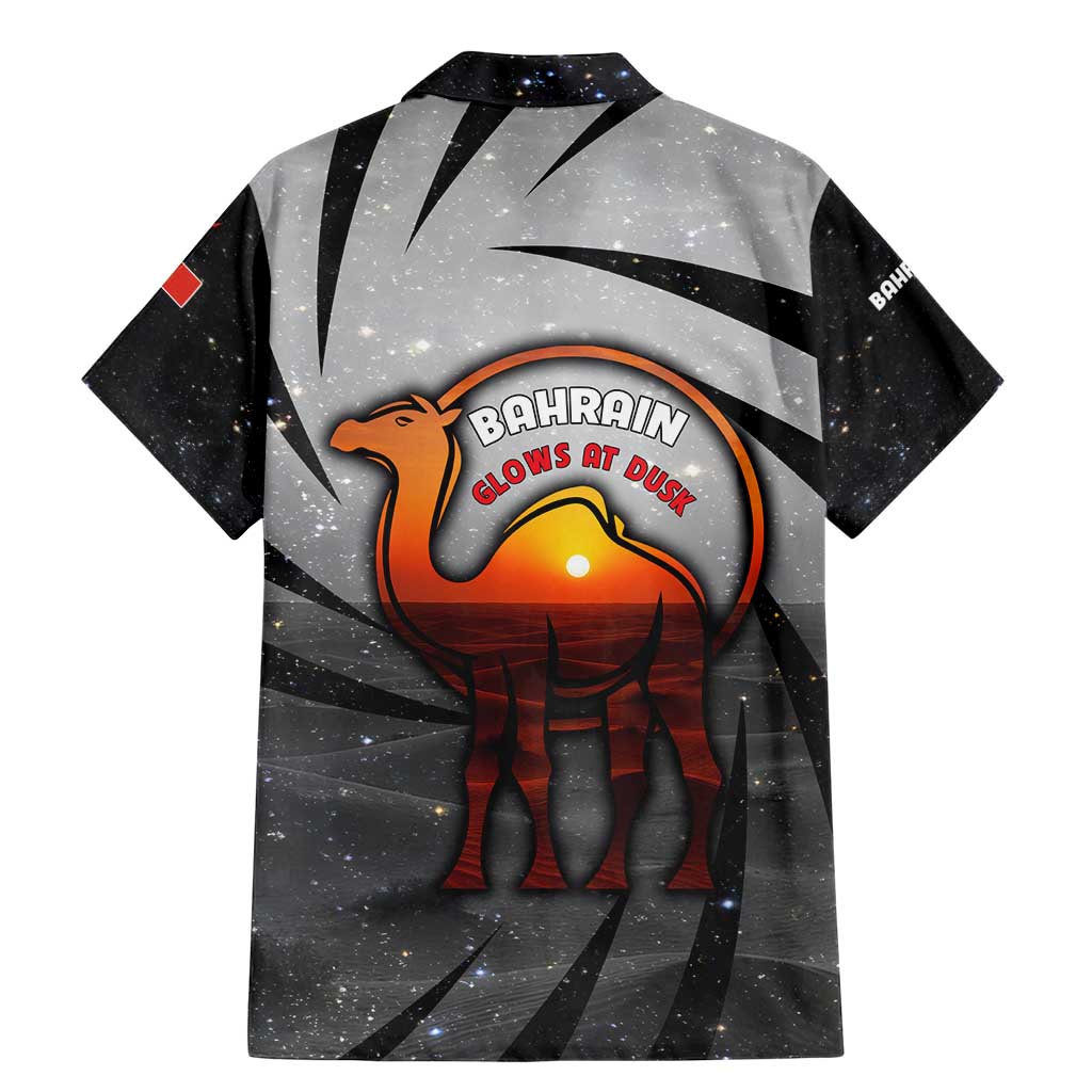 Bahrain Desert Camel Family Matching Mermaid Dress and Hawaiian Shirt with Sunset Glow and Starry Sky