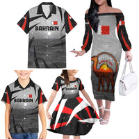 Bahrain Desert Camel Family Matching Off The Shoulder Long Sleeve Dress and Hawaiian Shirt with Sunset Glow and Starry Sky