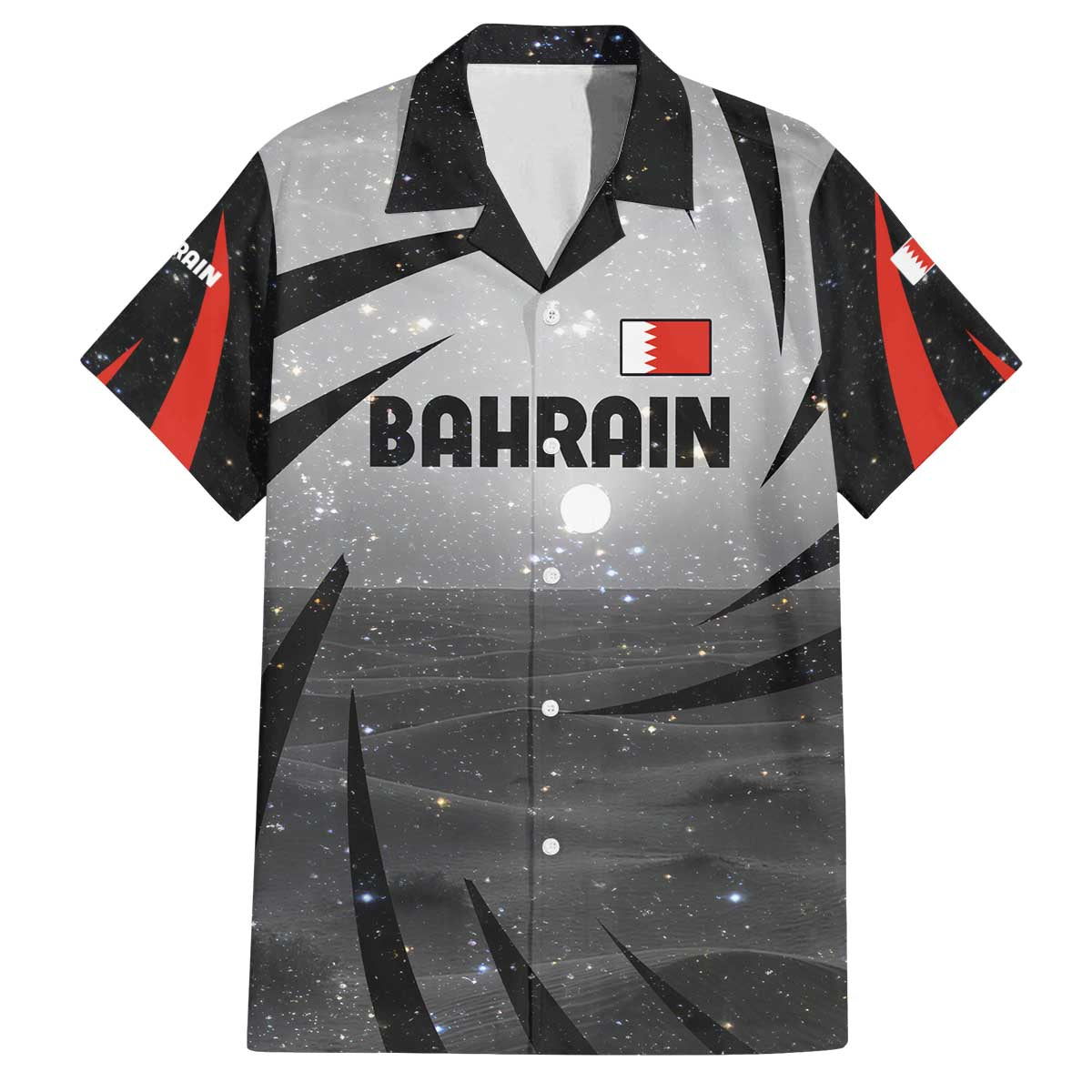 Bahrain Desert Camel Family Matching Off The Shoulder Long Sleeve Dress and Hawaiian Shirt with Sunset Glow and Starry Sky