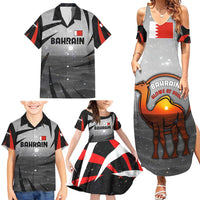 Bahrain Desert Camel Family Matching Summer Maxi Dress and Hawaiian Shirt with Sunset Glow and Starry Sky