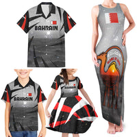 Bahrain Desert Camel Family Matching Tank Maxi Dress and Hawaiian Shirt with Sunset Glow and Starry Sky