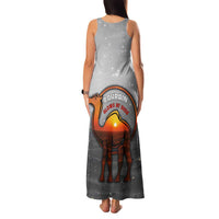 Bahrain Desert Camel Family Matching Tank Maxi Dress and Hawaiian Shirt with Sunset Glow and Starry Sky