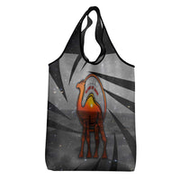 Bahrain Desert Camel Grocery Bag with Sunset Glow and Starry Sky