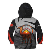 Bahrain Desert Camel Kid Hoodie with Sunset Glow and Starry Sky