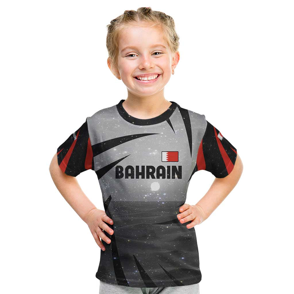 Bahrain Desert Camel Kid T Shirt with Sunset Glow and Starry Sky