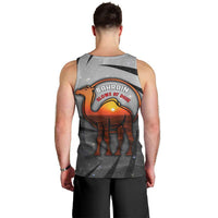 Bahrain Desert Camel Men Tank Top with Sunset Glow and Starry Sky
