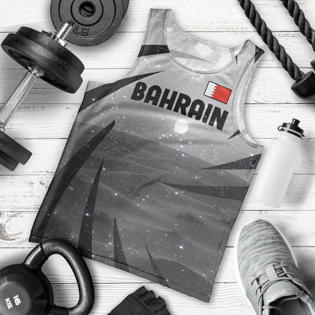 Bahrain Desert Camel Men Tank Top with Sunset Glow and Starry Sky