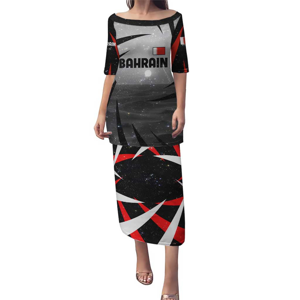 Bahrain Desert Camel Puletasi with Sunset Glow and Starry Sky