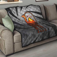 Bahrain Desert Camel Quilt with Sunset Glow and Starry Sky