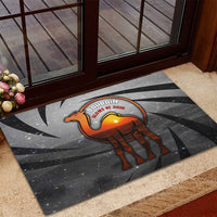 Bahrain Desert Camel Rubber Doormat with Sunset Glow and Starry Sky