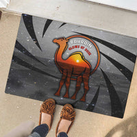 Bahrain Desert Camel Rubber Doormat with Sunset Glow and Starry Sky