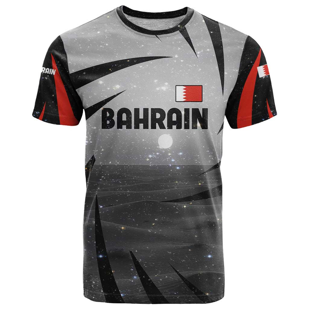 Bahrain Desert Camel T Shirt with Sunset Glow and Starry Sky