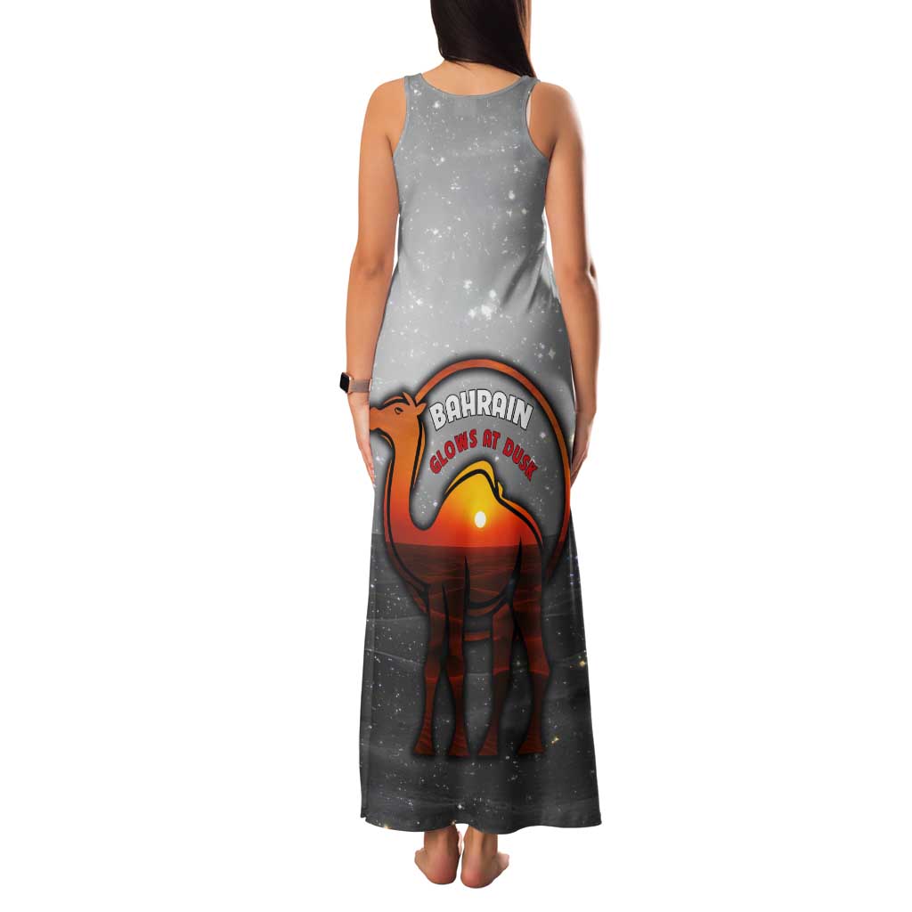 Bahrain Desert Camel Tank Maxi Dress with Sunset Glow and Starry Sky