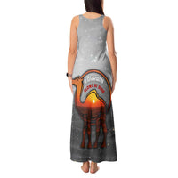 Bahrain Desert Camel Tank Maxi Dress with Sunset Glow and Starry Sky